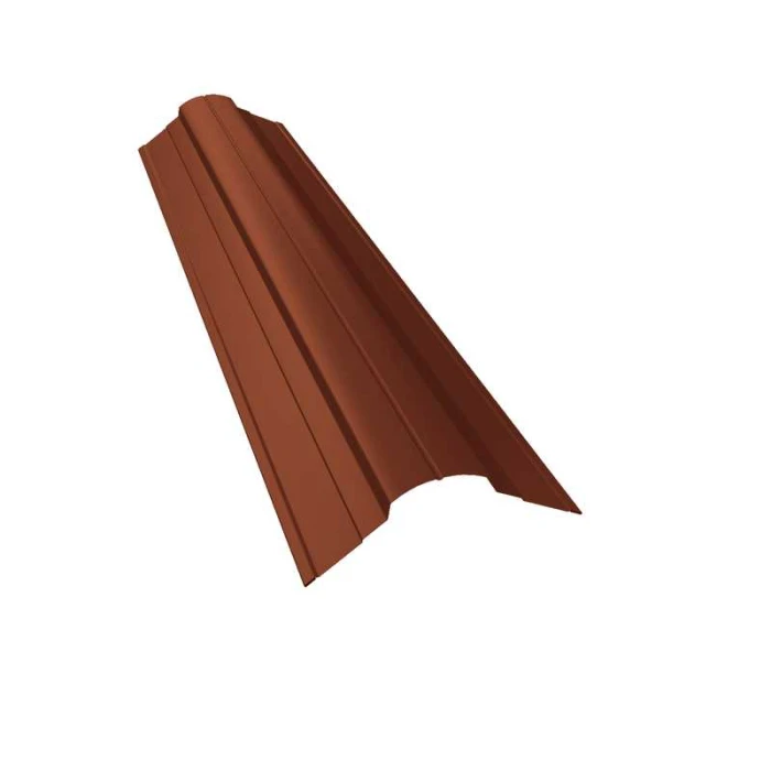 Планка конька фигурного 70x70 0,5 Velur RAL 8004 терракота